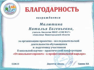 благодарность за организацию проектно школа.jpg